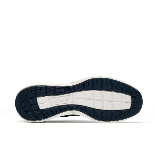 Clarks Clarks Men's Motion Trek LT Navy Knit Trainers, Lace Up in Blue - 3