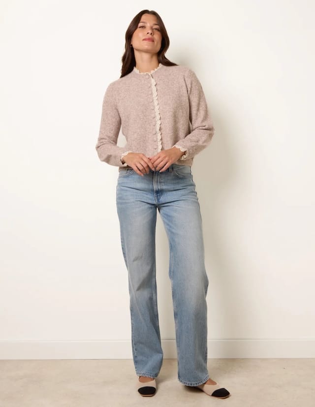 Blue Vanilla Lace Trimmed Cardigan - 2