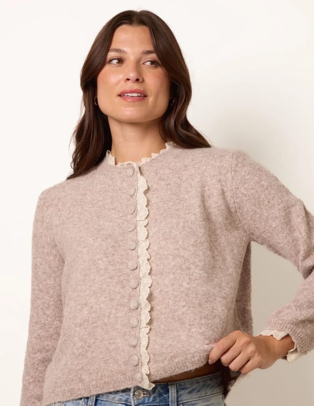 Blue Vanilla Lace Trimmed Cardigan - 3