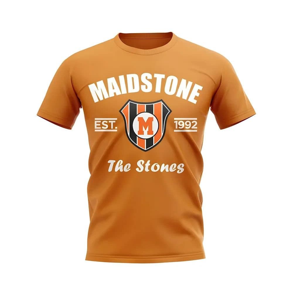 Maidstone Maidstone Men's Personalised Established Football T-Shirt in Orange