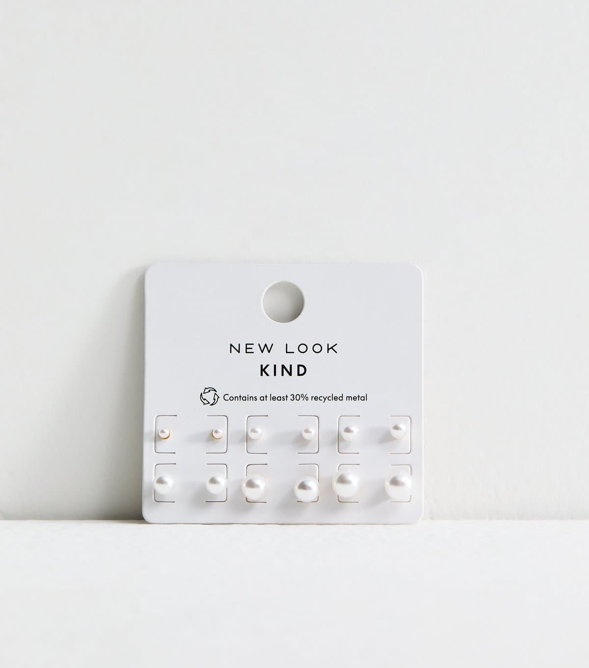 New Look New Look Pack Of 6 White Faux Pearl Stud Earrings