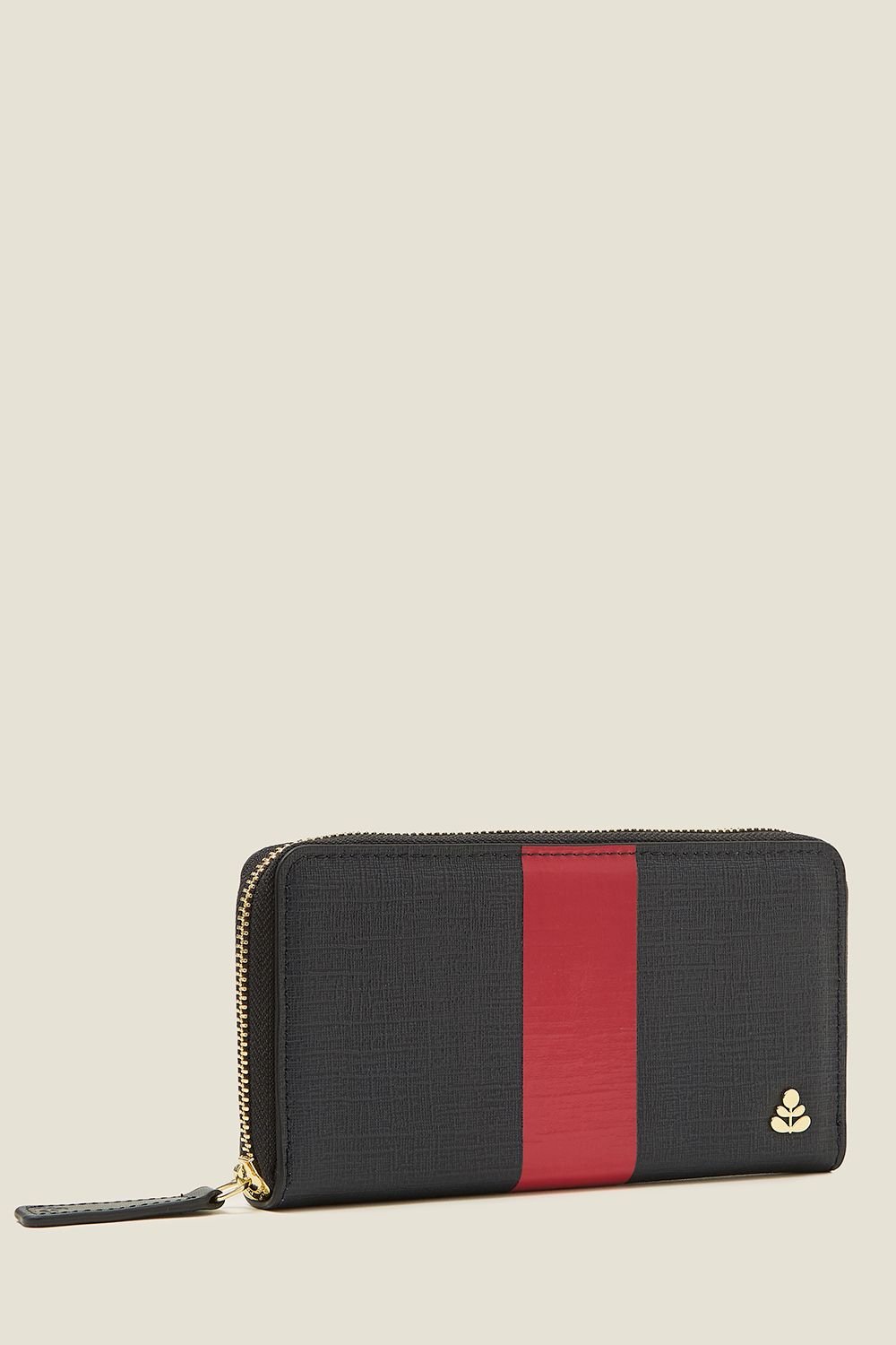 Orla Kiely Orla Kiely Women's Forget Me Not Wallet - Shiny Stripe Navy Red - 2