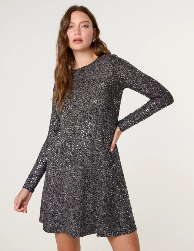 Blue Vanilla Sequin Swing Dress - 2
