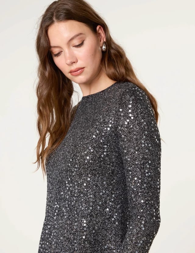Blue Vanilla Sequin Swing Dress - 3