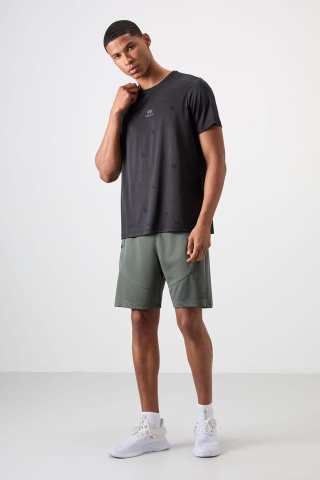 Tommy Life Tommy Life Men's Solid Bird's Eye Crew Neck T-Shirt in Black - 2