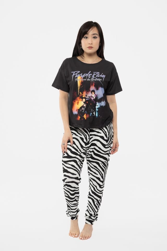 Prince Prince Women's Purple Rain Pyjamas in Black - 2
