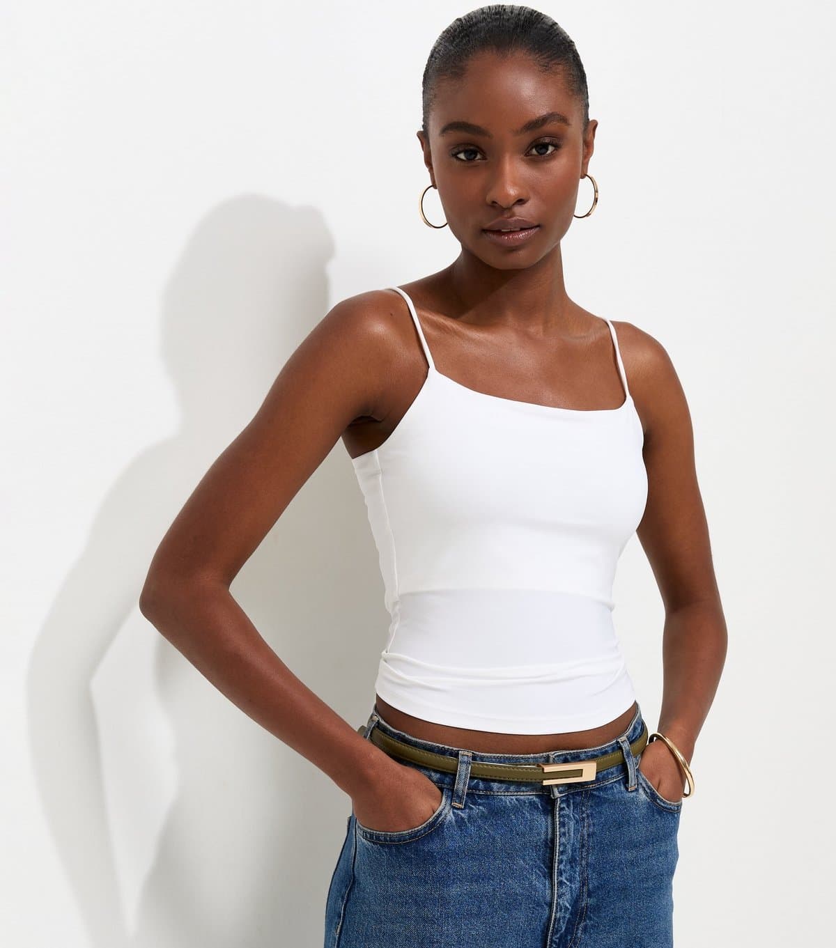 New Look New Look Off White Jersey Cami Top