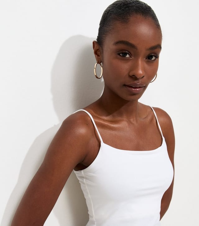 New Look Women's Off White Slinky Jersey Thin Strap Cami Top New Look - 2