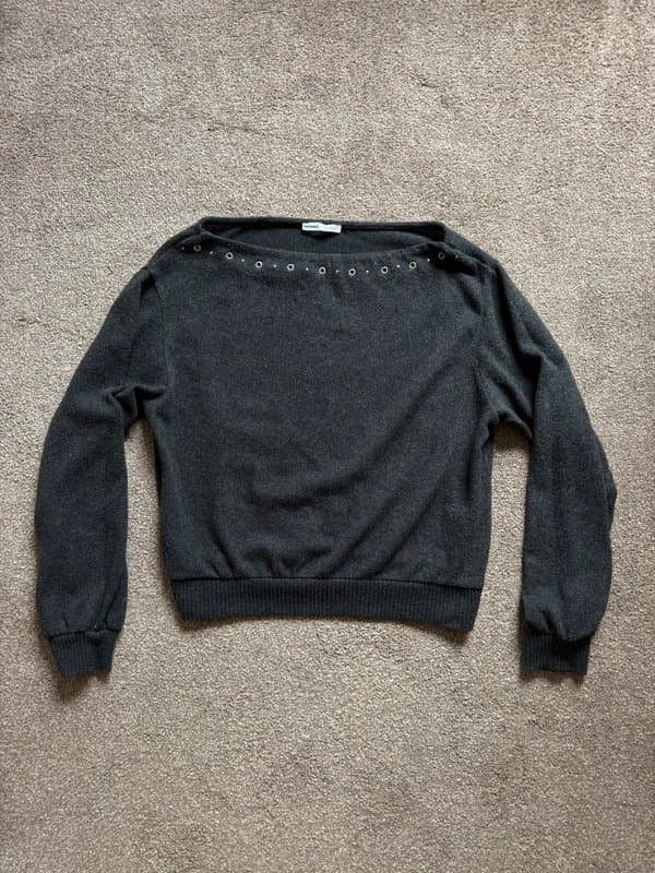 Bershka bershka grey studded knit sweater size xs