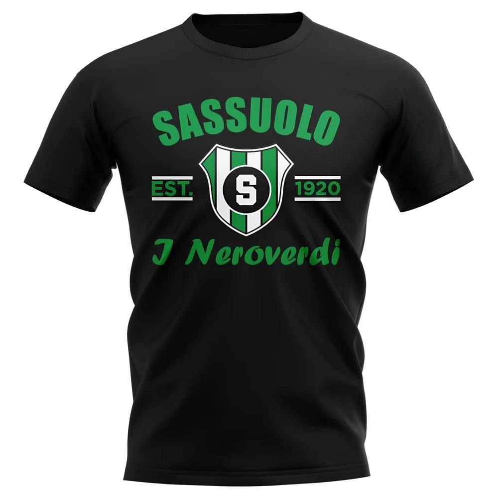 Sassuolo Sassuolo Men's Personalised Established Football T-Shirt in Black