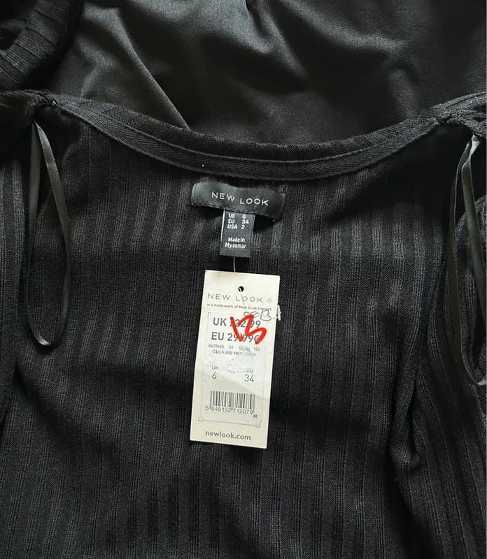New Look New Look Black Ribbed Midi Cardigan & Cami Co-ord Set - Size 6