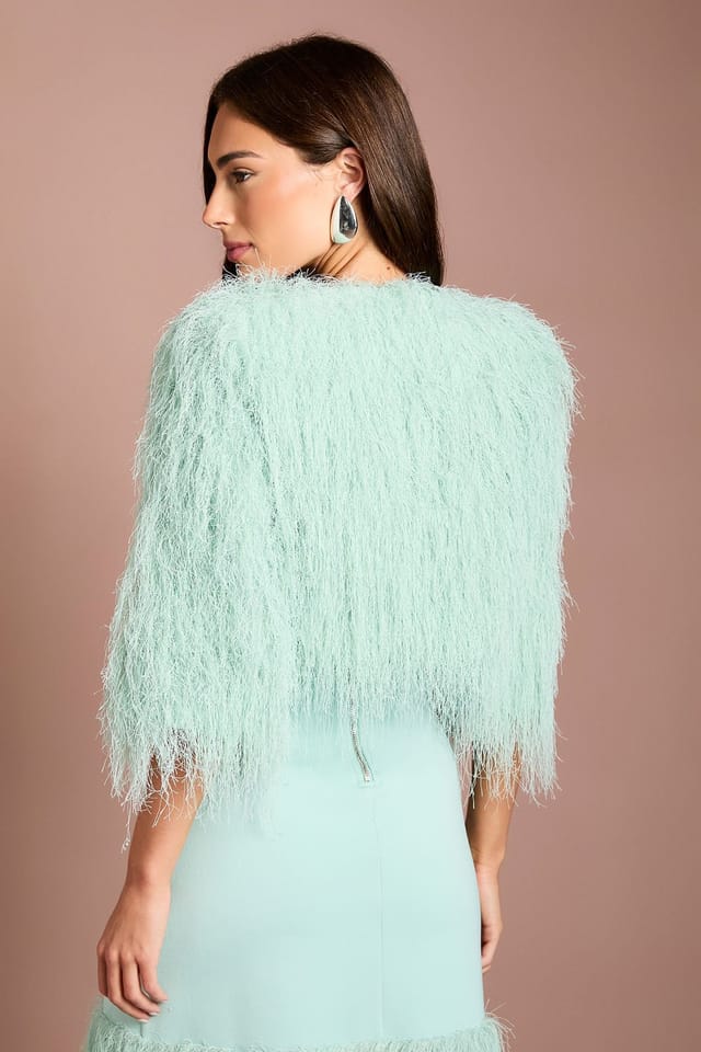 Coast Coast Women's Fringe Jacket in Sage - 3