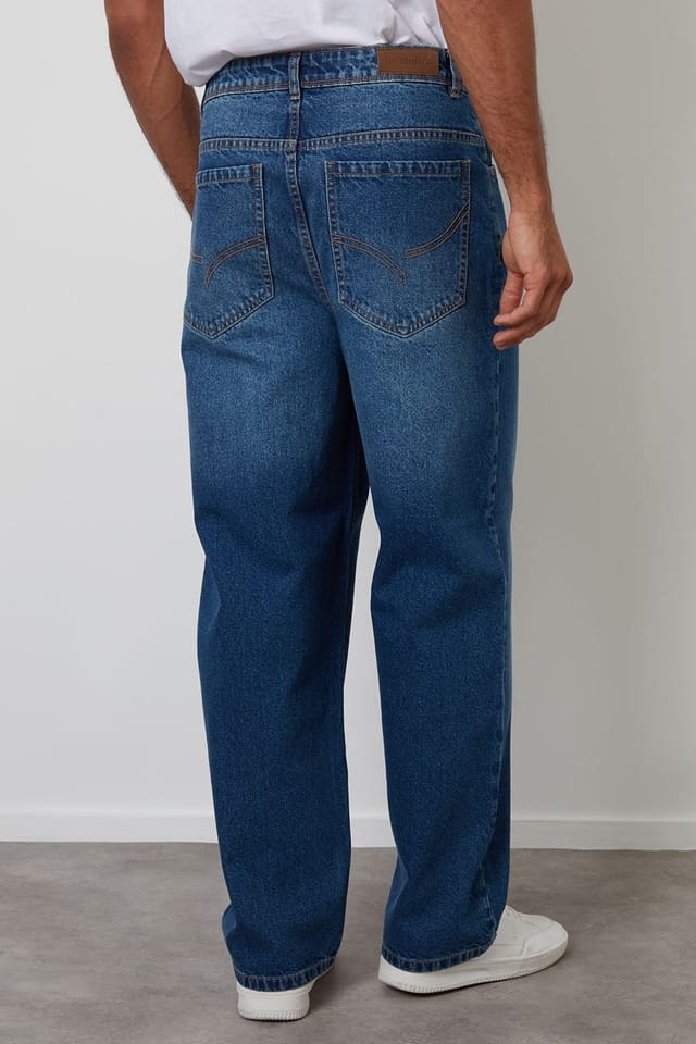 Threadbare Threadbare Men's Baggy Fit Jeans in Blue - 2