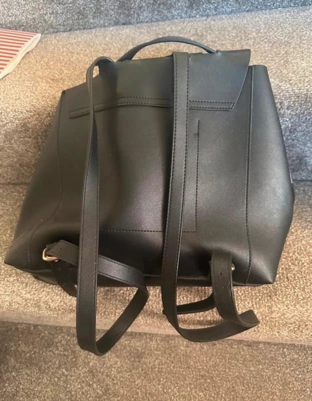 ASOS ASOS black leather back pack / rucksack