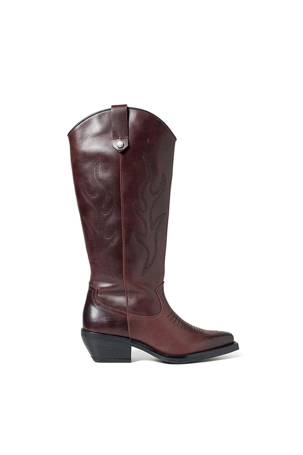 Steve Madden STEVE MADDEN Women's 'Wessel Boot Wine' Leather Boots in Wine