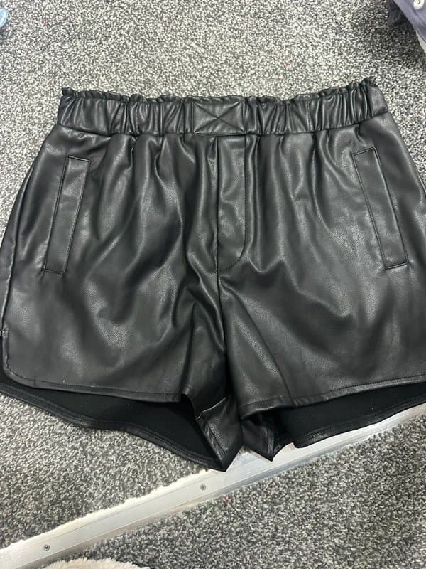 ASOS Black leather shorts