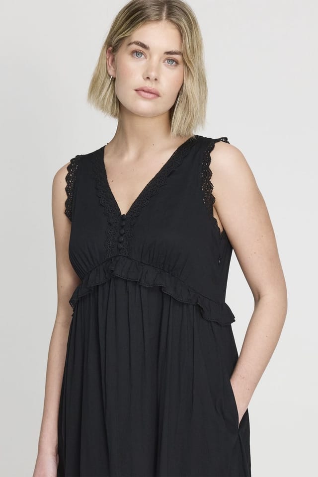 Finery London Finery London Women's Myriam Sleeveless Cotton Midi Dress in Black - 2