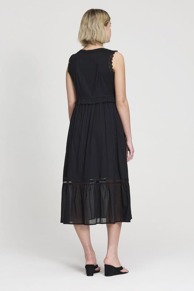 Finery London Finery London Women's Myriam Sleeveless Cotton Midi Dress in Black - 3