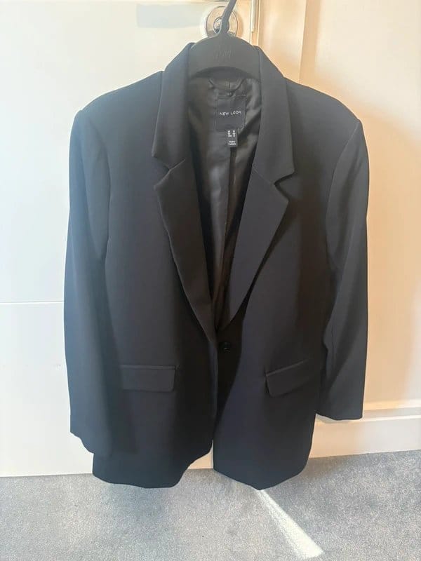 New Look Black Wool-Blend Blazer