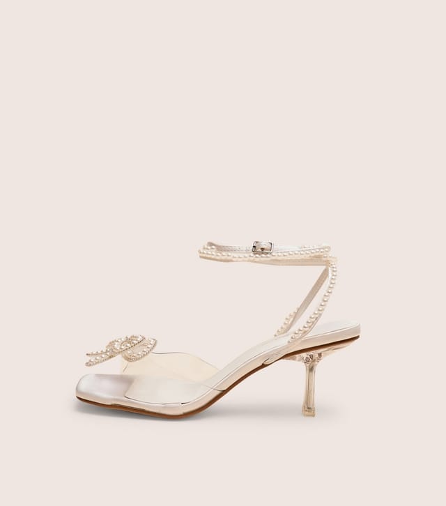 Public Desire Women's White Possesive Faux Leather Faux Pearl Embellished Sandals Public Desire New Look - 2