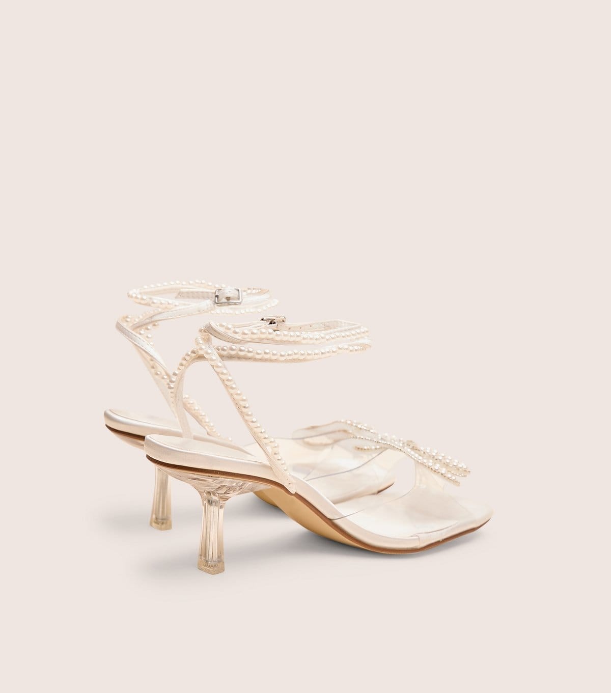 Public Desire Women's White Possesive Faux Leather Faux Pearl Embellished Sandals Public Desire New Look - 4