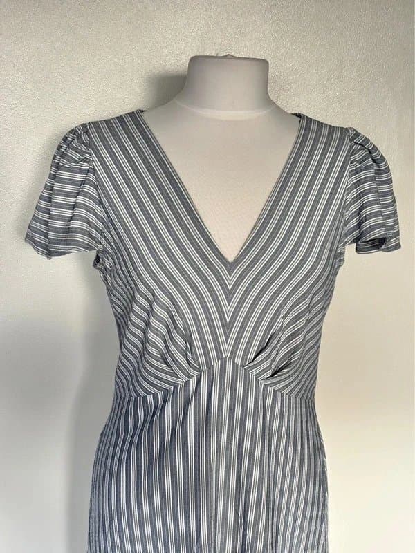 DKNY DKNY blue and white striped midi dress - size 12