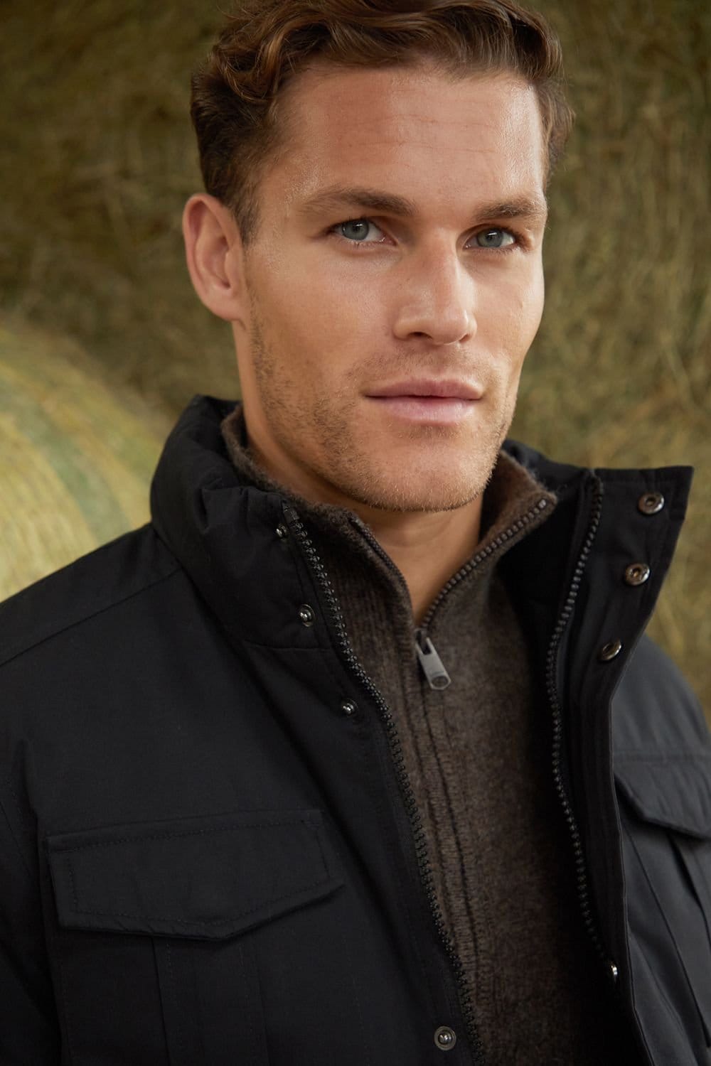 Threadbare Threadbare Men's 'Holroyd' Funnel Neck Utility Coat in Black - 4