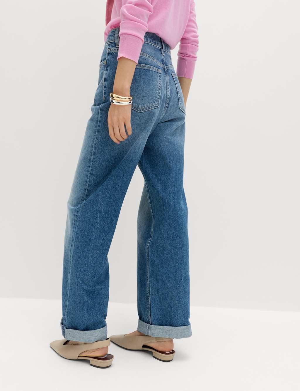 Marks & Spencer M&S Boyfriend Mid Rise Ankle Grazer Jeans Medium Indigo - 4