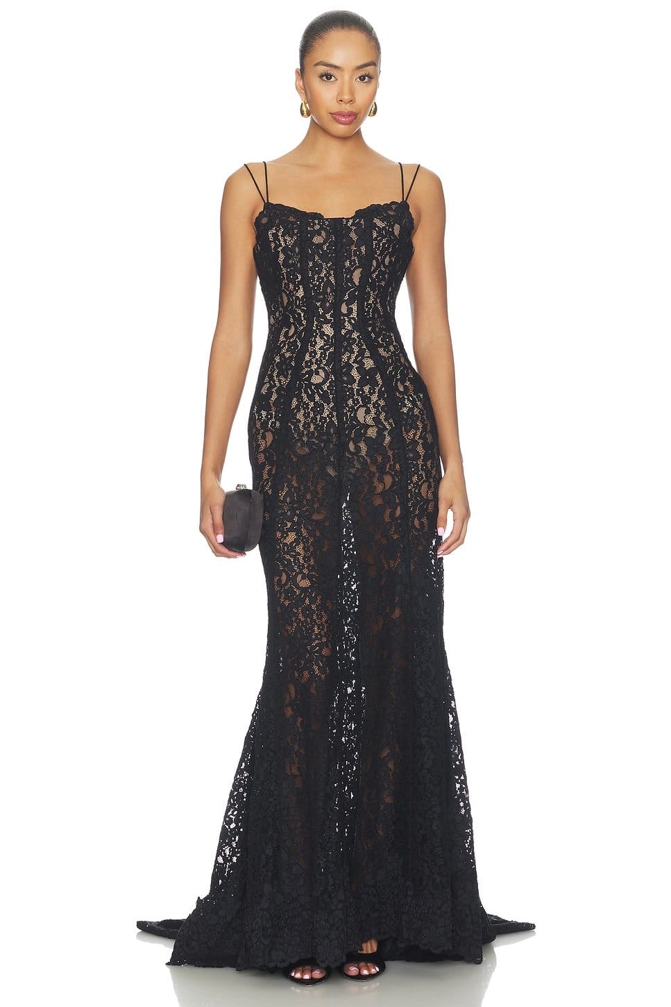 Revolve Black Lace Saylor Gown
