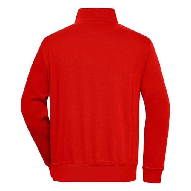 James and Nicholson James and Nicholson Men's Workwear Quarter Zip Sweatshirt in Red - 2