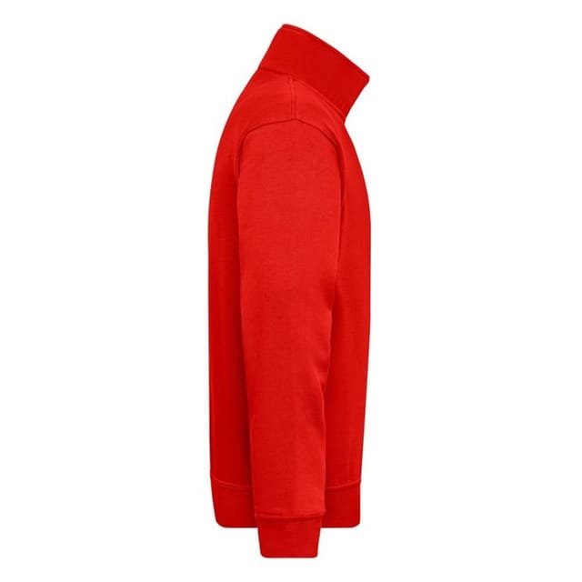 James and Nicholson James and Nicholson Men's Workwear Quarter Zip Sweatshirt in Red - 3