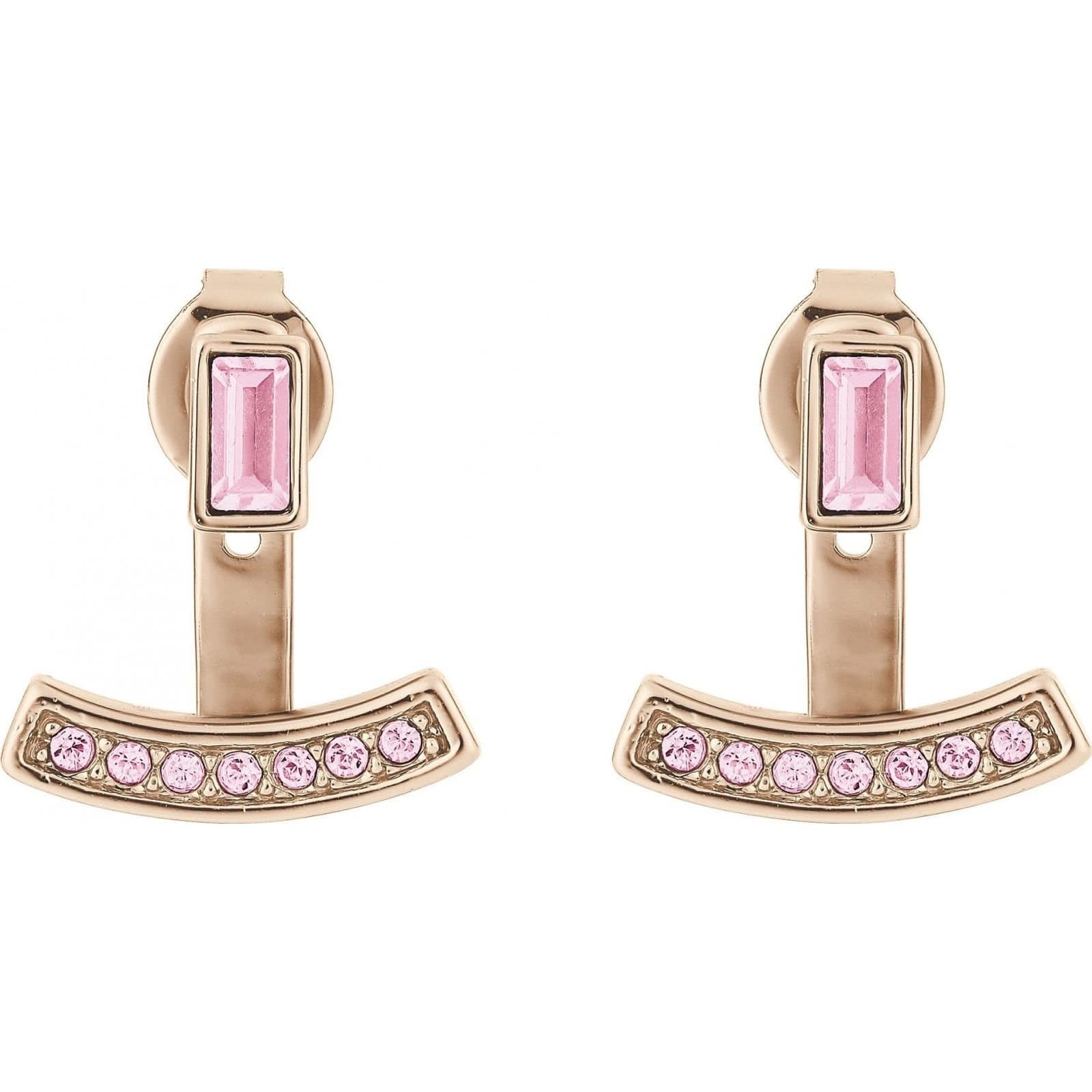Adore Adore Rose Gold Earrings with Pink Crystals