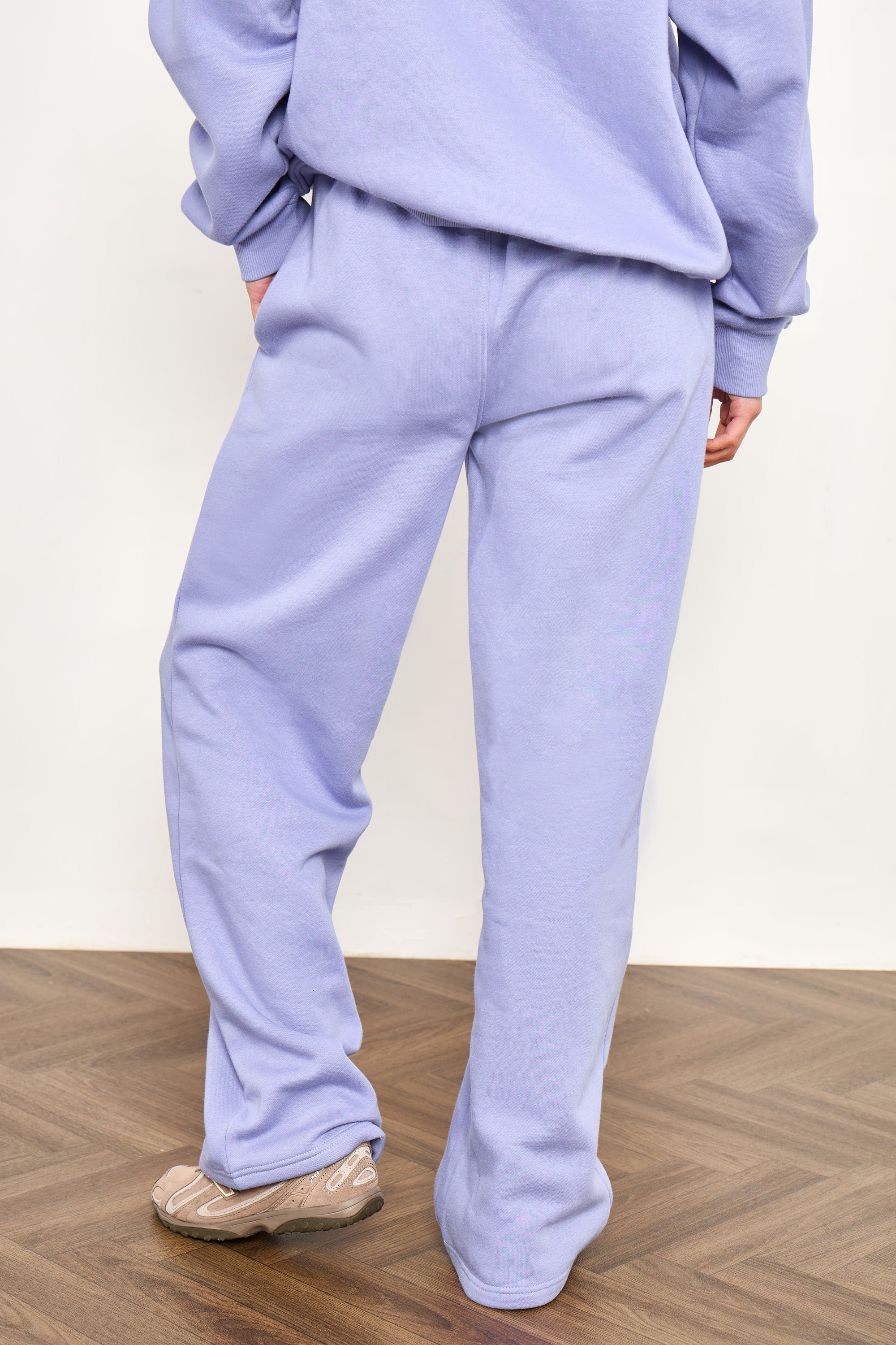 Kaiia Kaiia Slogan Wide Leg Joggers Periwinkle Blue - 4