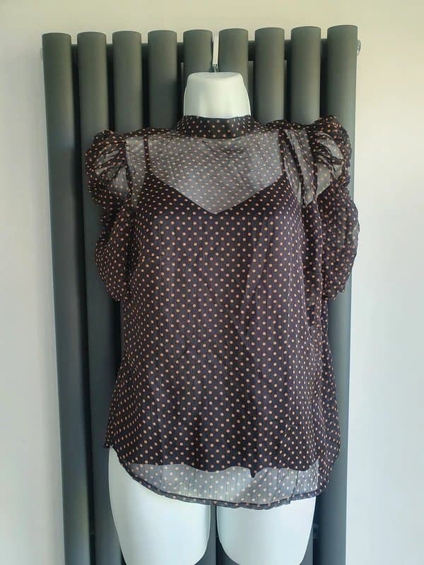 Mint Velvet Mint Velvet Polka Dot Puff Sleeve Top Blouse NWT UK 10 Workwear Capsule Wardrobe