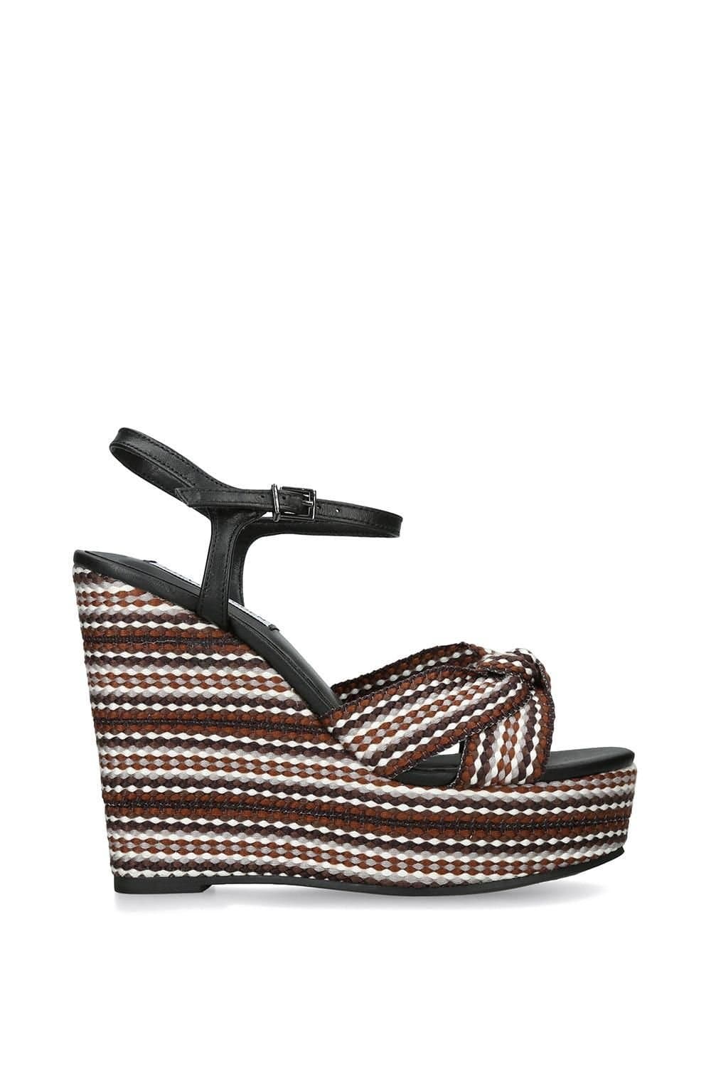 Steve Madden Steve Madden Aztec Black Leather Sandals In Black