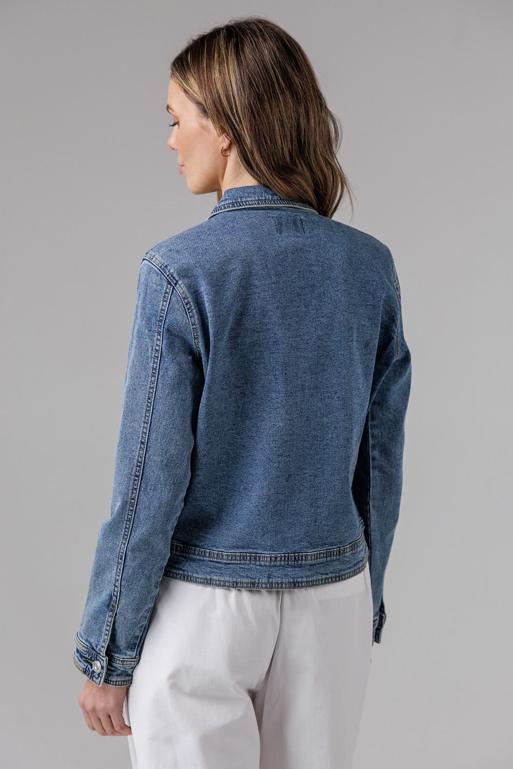 French Connection French Connection Women's Cotton Blend Slim Fit Denim Jacket in Blue - 2