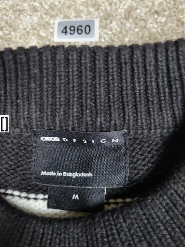 ASOS Design Asos design black & white stripe knit oversized jumper