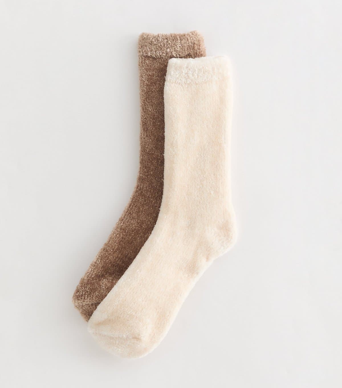 New Look New Look Pack Of 2 Oatmeal Chenille Cosy Knit Ankle Socks