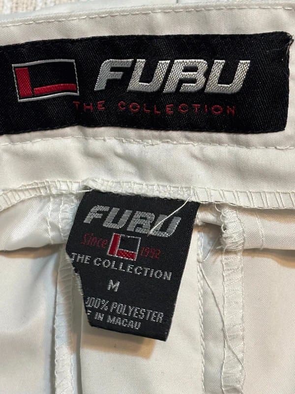FUBU FUBU The Collection White Cargo Pants Y2K Utility Zip Detail Size M