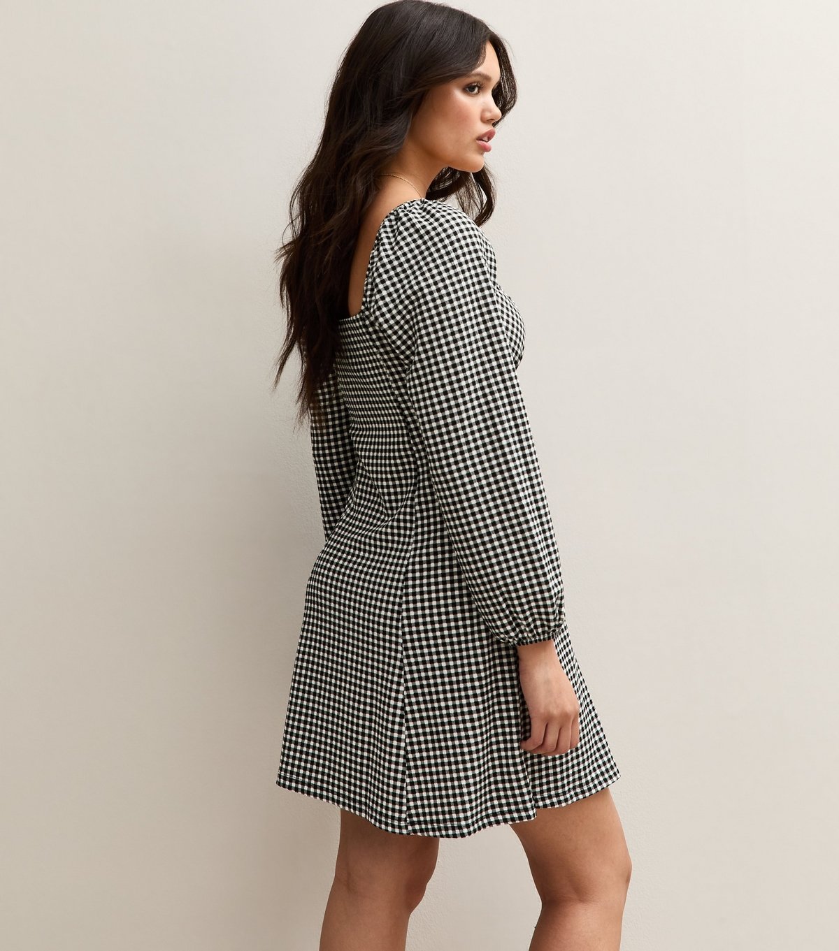 New Look Women's Black Gingham Milkmaid Mini Dress New Look - 4