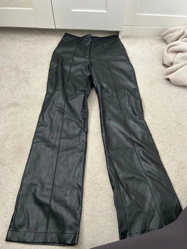 ASOS Design Wide leg leather trousers