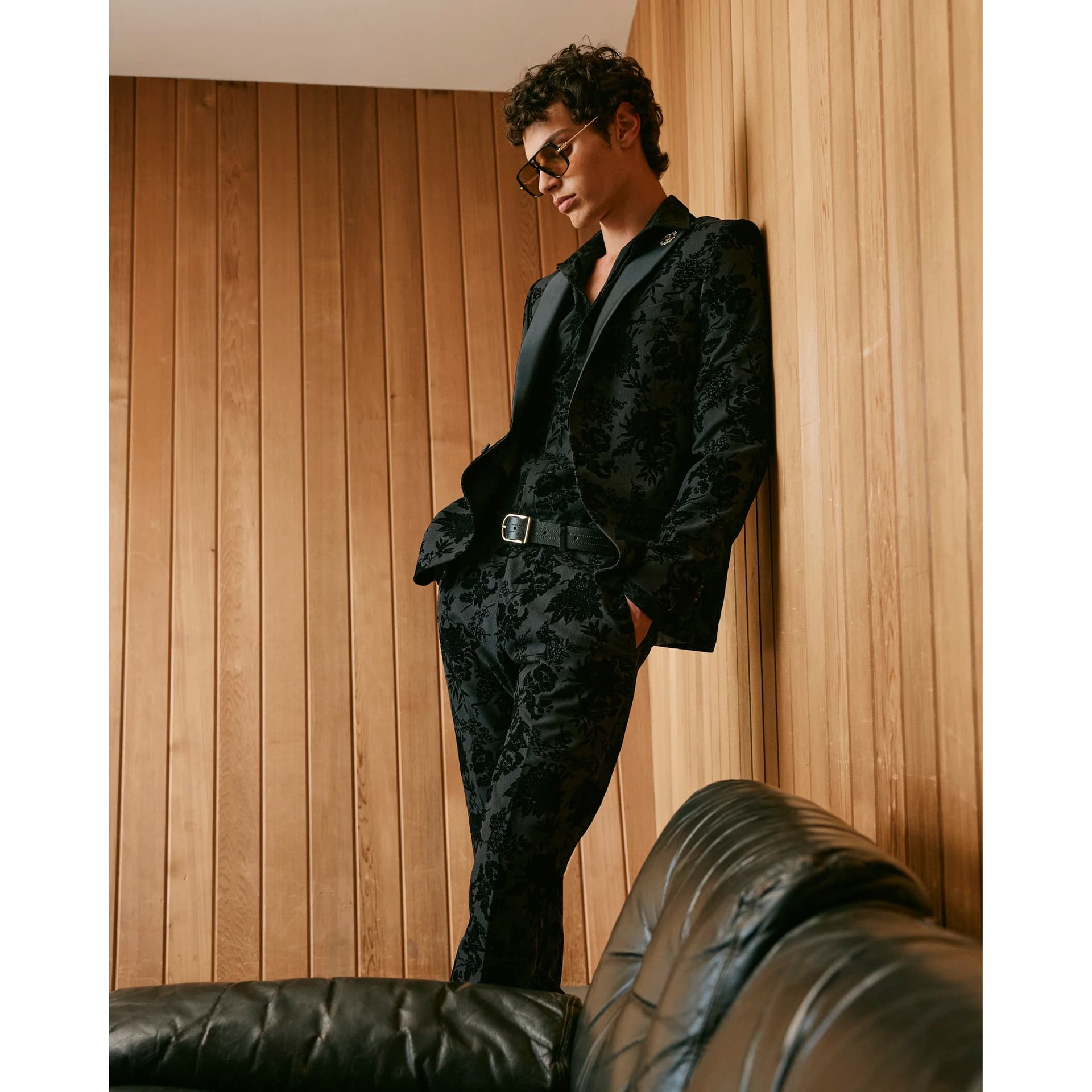 River Island Mens River Island Black Twisted Tailor Floral Suit Jacket