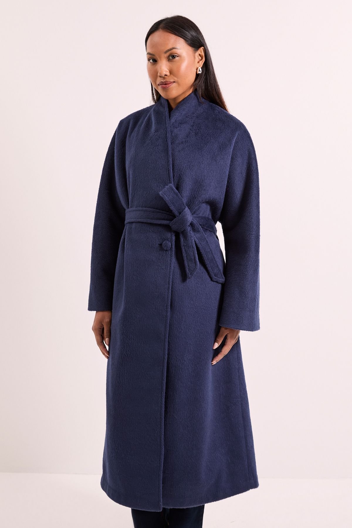 Wallis Wallis Women's Principles by Wrap Belted Coat in Navy - 4