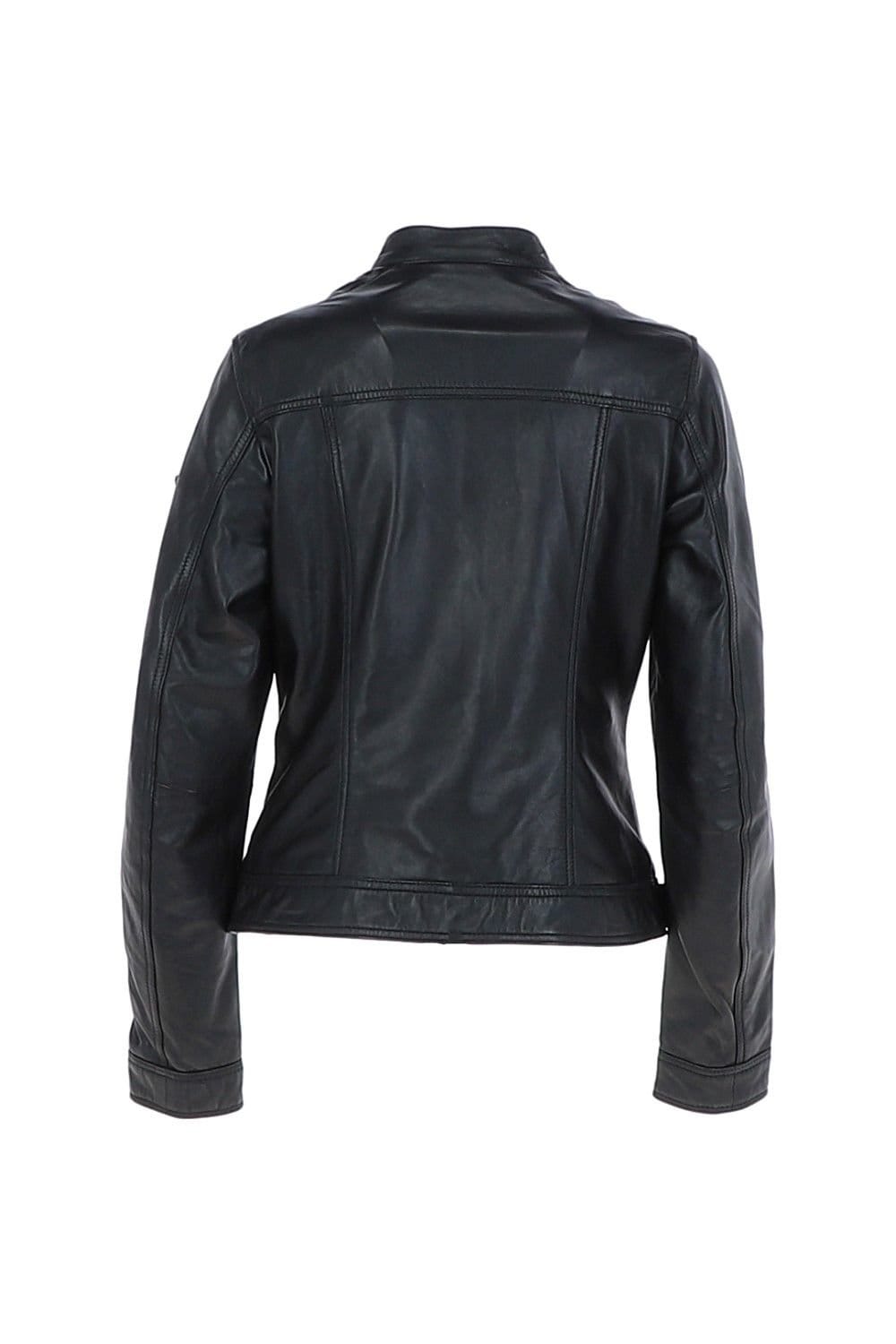 Monomoi Monomoi Women's 'Paradise' Leather Fashion Biker Jacket in Black - 4