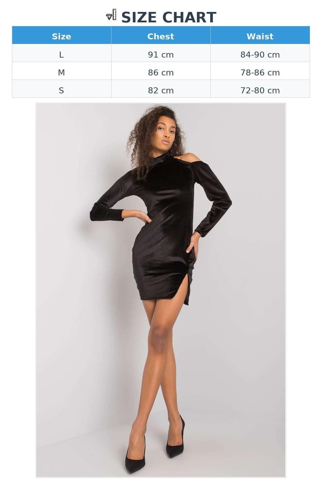 Love Lace Love Lace Women's Velour Slit Evening Dress with Exposed Shoulder Style 161084 in Black - 4