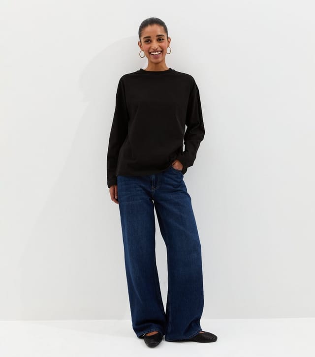 New Look Women's Black Heavyweight Cotton Long Sleeve T-Shirt New Look - 3