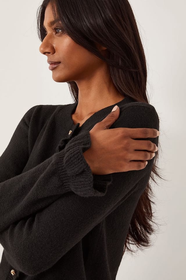 Monsoon Monsoon Women's Rina Ruffle Cardigan Black - 3