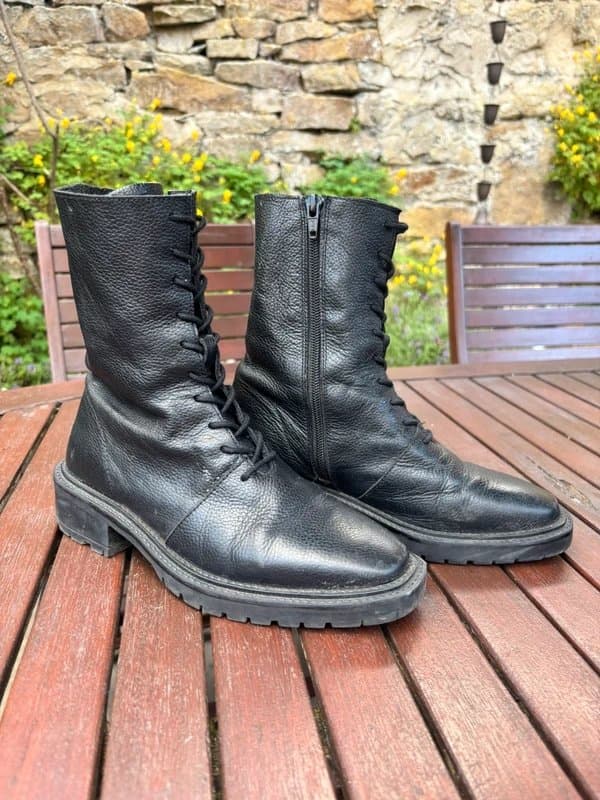 ASOS Design tall black boots with laces and zip for women or teens