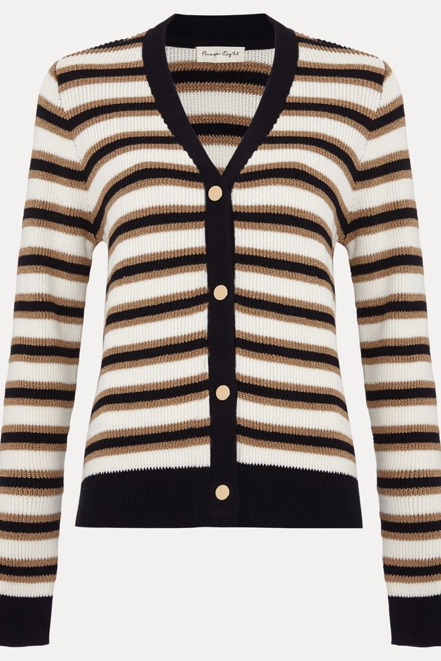 Phase Eight Phase Eight Women's Indy Stripe Cardigan in Black - 2