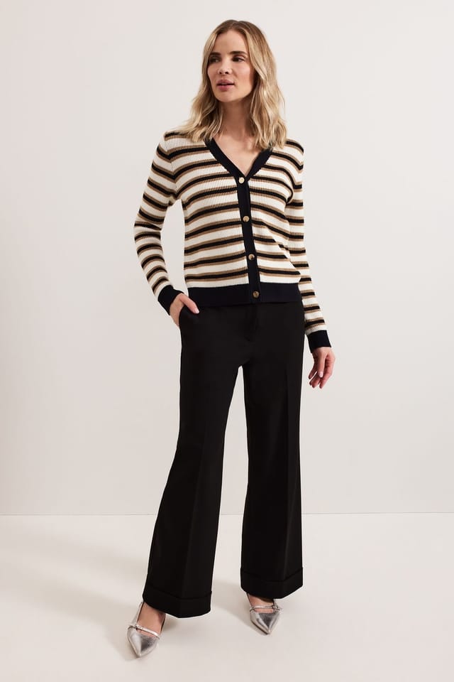 Phase Eight Phase Eight Women's Indy Stripe Cardigan in Black - 3